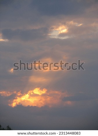 Similar – Image, Stock Photo Gray clouds on sundown sky over sea