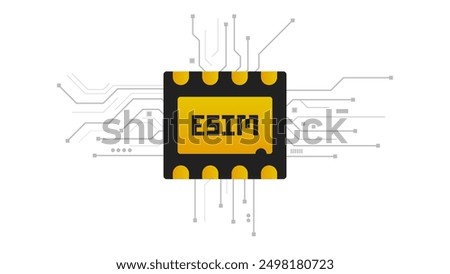  eSIM Embedded SIM card icon symbol concept.