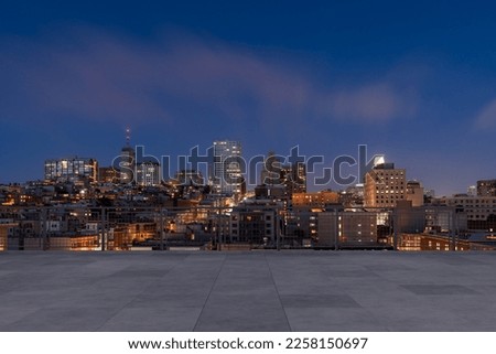 Similar – Image, Stock Photo View from the observation tower Hülser Berg to the west over the forest with church tower and sky