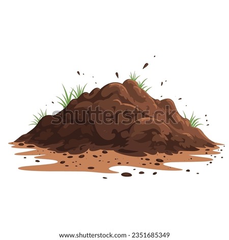 A pile of dirt with grass vector illustration