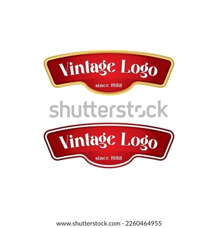 red and silver and golden oval rectangle shape Vector Food company logo design template ideal for agriculture, vintage logo, grocery, natural harvest, baby food, cookies, cereals.