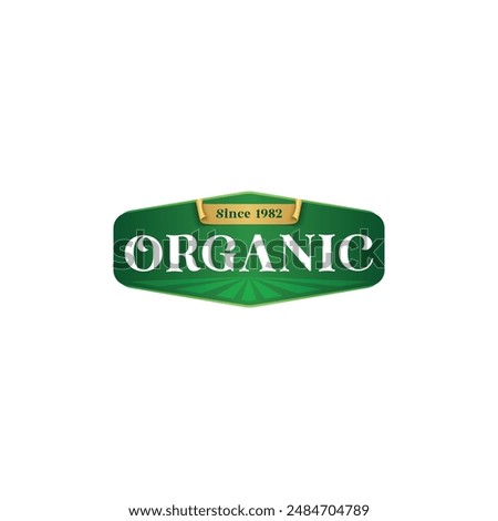 oval rectangle shape Vector green Food company logo design template ideal for agriculture, organic food, grocery, natural harvest, baby food, cookies, cereals, organic green natural logo