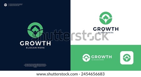 Simple growth arrow logo design inspiration.