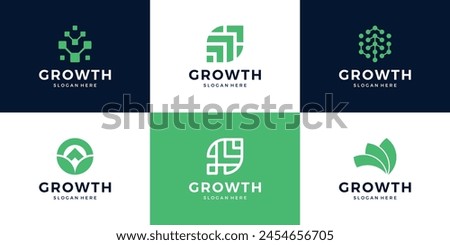 Set of modern growth arrow logo design inspiration.