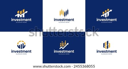 Set of abstract investment, financial and business logo design.