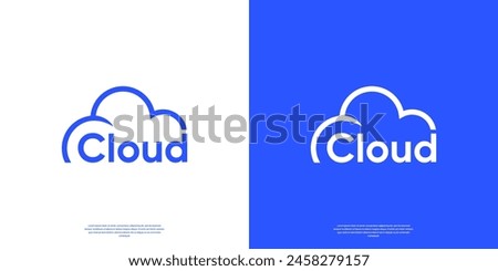 Modern cloud logo word mark symbol storage database server logo design.