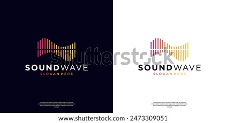 Sound wave logo vector template. Abstract music equalizer icon elements. Audio, pulse, frequency and digital voice concept design.