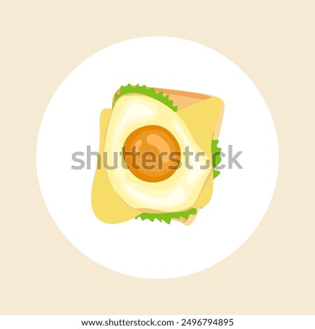 sandwich with delicious lettuce, cheese and egg filling