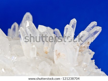 mountain crystals, blue background