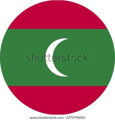 Vector MALDIVES flag, official colours, illustration. EPS10. vector background of MALDIVES flag, 
MALDIVES Flag in circle