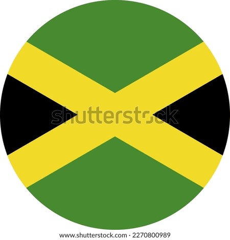 Vector JAMAICA flag, official colours, illustration. EPS10. vector background of JAMAICA flag, 
JAMAICA Flag in circle