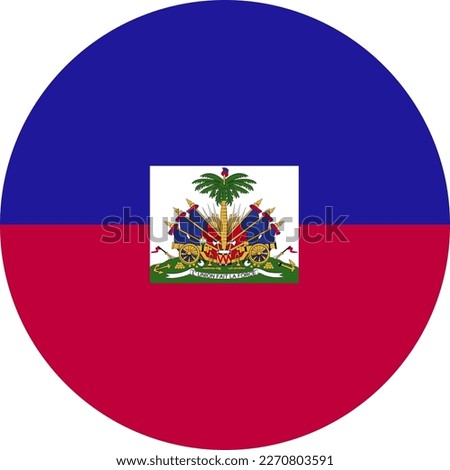 Vector HAITI flag, official colours, illustration. EPS10. vector background of HAITI flag, 
HAITI Flag in circle