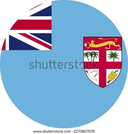 Vector FIJI flag, official colours, illustration. EPS10. vector background of FIJI flag, 
FIJI Flag in circle