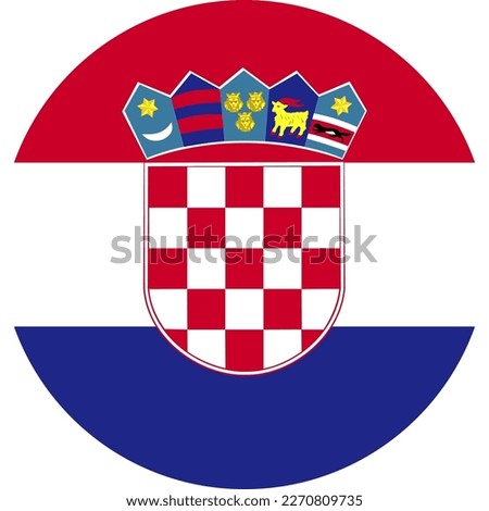 Vector CROATIA flag, official colours, illustration. EPS10. vector background of CROATIA flag, CROATIA Flag in circle