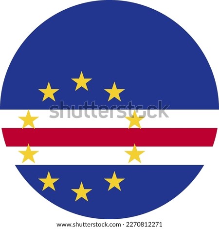 Vector CAPE VERDE flag, official colours, illustration. EPS10. vector background of CAPE VERDE flag, CAPE VERDE Flag in circle