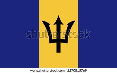 Vector BARBADOS flag, official colours, illustration. EPS10. vector background of BARBADOS flag, BARBADOS Flag in circle