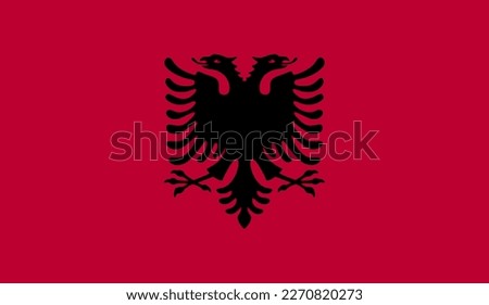 Vector ALBANIA flag, official colours, illustration. EPS10. vector background of ALBANIA flag, ALBANIA Flag in circle