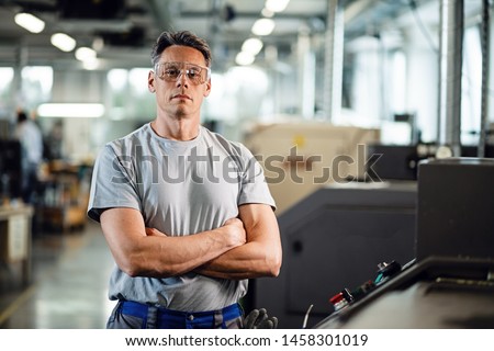 Similar – Image, Stock Photo Man working with metal in workshop