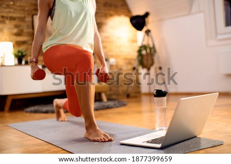 Similar – Image, Stock Photo Unrecognizable athlete practicing surfing on ocean wave