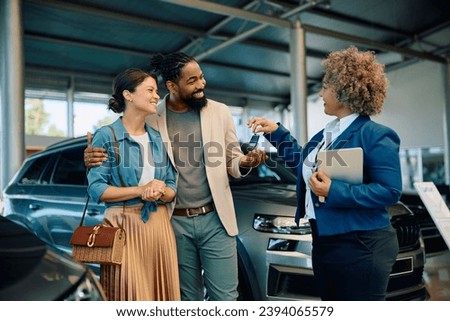 Similar – Image, Stock Photo Multiracial couple in the park