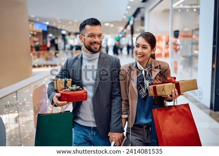 Similar – Image, Stock Photo Man and woman enjoying sunset in autumn mountains