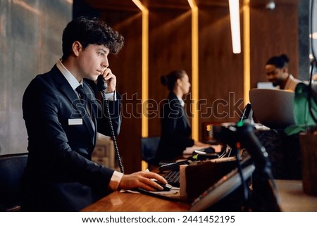 Similar – Image, Stock Photo To the reception Hotel