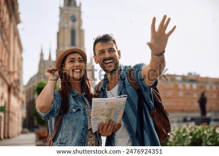 Image, Stock Photo Young man enjoying a ride on a boat