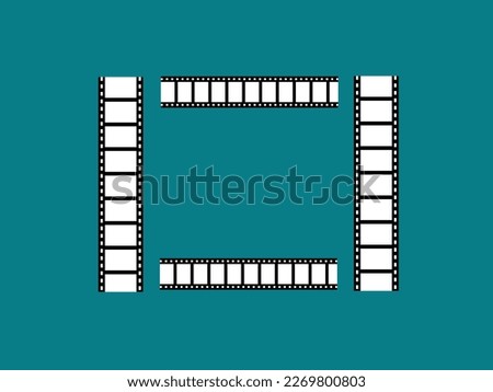 Film Strip icon. Movies Flim background with Flim roll. Film Strip icon. Black filled vector illustration.Filmstrip Set With Different Versions of Film