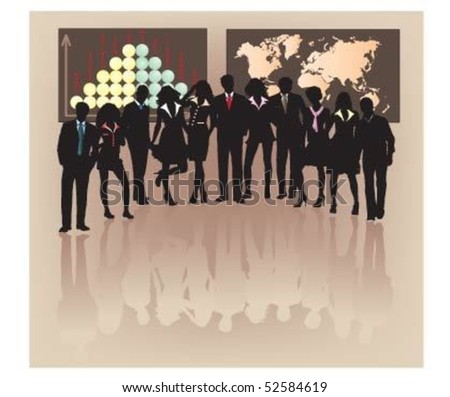 Vector illustration of successful business people.