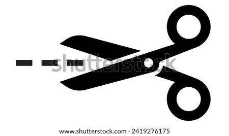 Scissors icon. Scissors for cutting symbol for apps and websites. Cut here symbol.