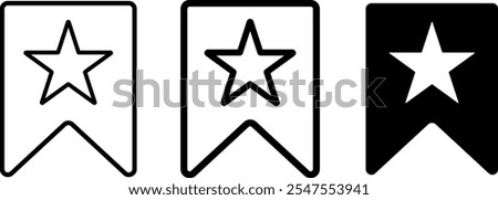 Bookmark star icon set. add online webpage to bookmark. save favorite in browser symbol set. 
