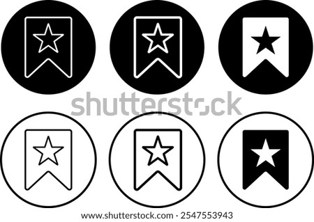 Bookmark star icon set. add online webpage to bookmark. save favorite in browser symbol set. 
