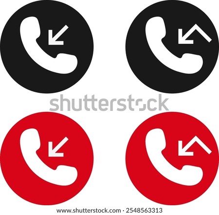 missed call icon set. Web missed calls. Missed call for mobile phone. Interface buttons for mobile connection
