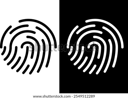 Fingerprint icon set. Security Symbols. mobile dark mode. Finger identity technology concept
