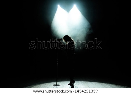 Similar – Image, Stock Photo young singer with an accustical guitar at the door of a church.