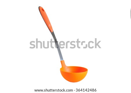 Orange ladle on white background Stock foto © 