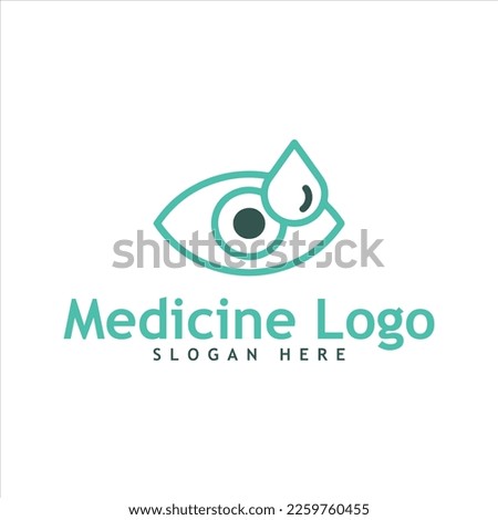 Eye drops meds logo in vector