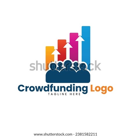 Crowdfunding logo design in vector