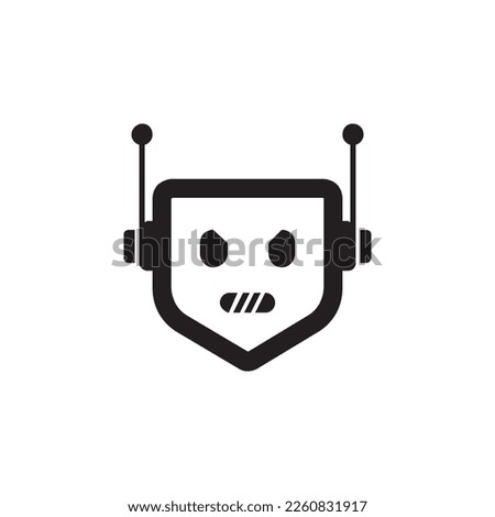 Angry robotic icon logo design vector