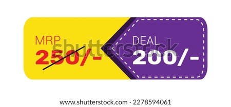 M.R.P 250-200 price tag design and vector illustration.