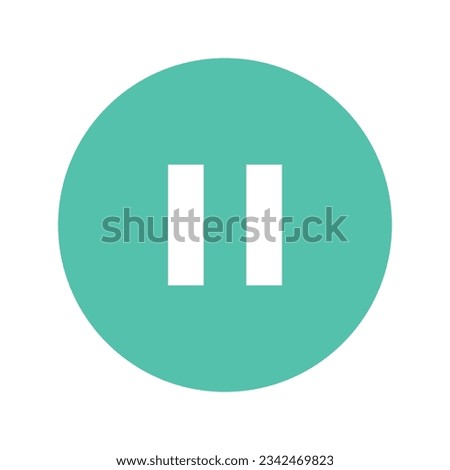Pause green color icon vector symbols, sign isolated on white background design.