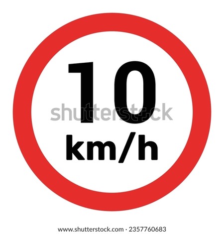 Speed limit sign 10 km h icon vector illustration