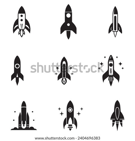 Rocket all set icon vector design symbol of innovation and technology.