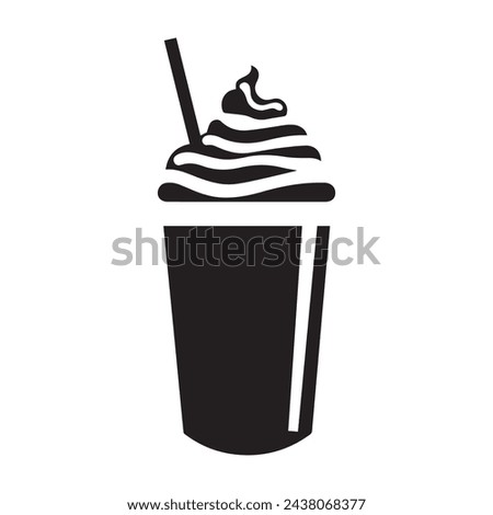 Milkshake icon symbol. vector flat sign design.