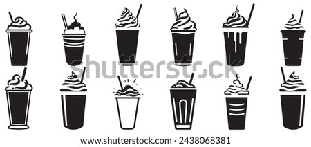 Milkshake icon symbol. vector flat sign design.