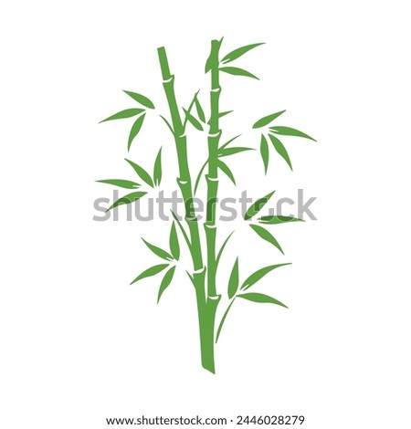 Bamboo leaves icon over white background, silhouette style, vector illustration