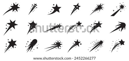 Falling Star icons space element night galaxy vector design.