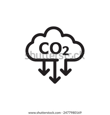 Carbon dioxide gas black outline icon nature pollution design.