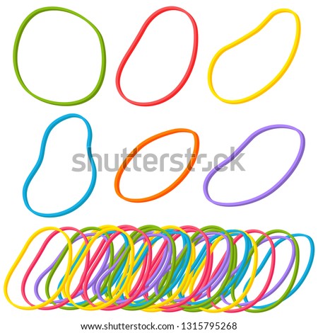 Similar – Image, Stock Photo Colourful rubber band background. Office supply, elastic band. Many colour circles on white background, abstract pattern.