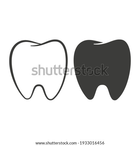 Teeth vector black icons vector set isolated on a white background.